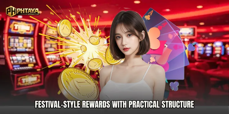 Festival-style rewards with practical structure