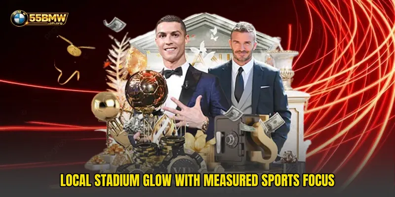 Local stadium glow with measured sports focus
